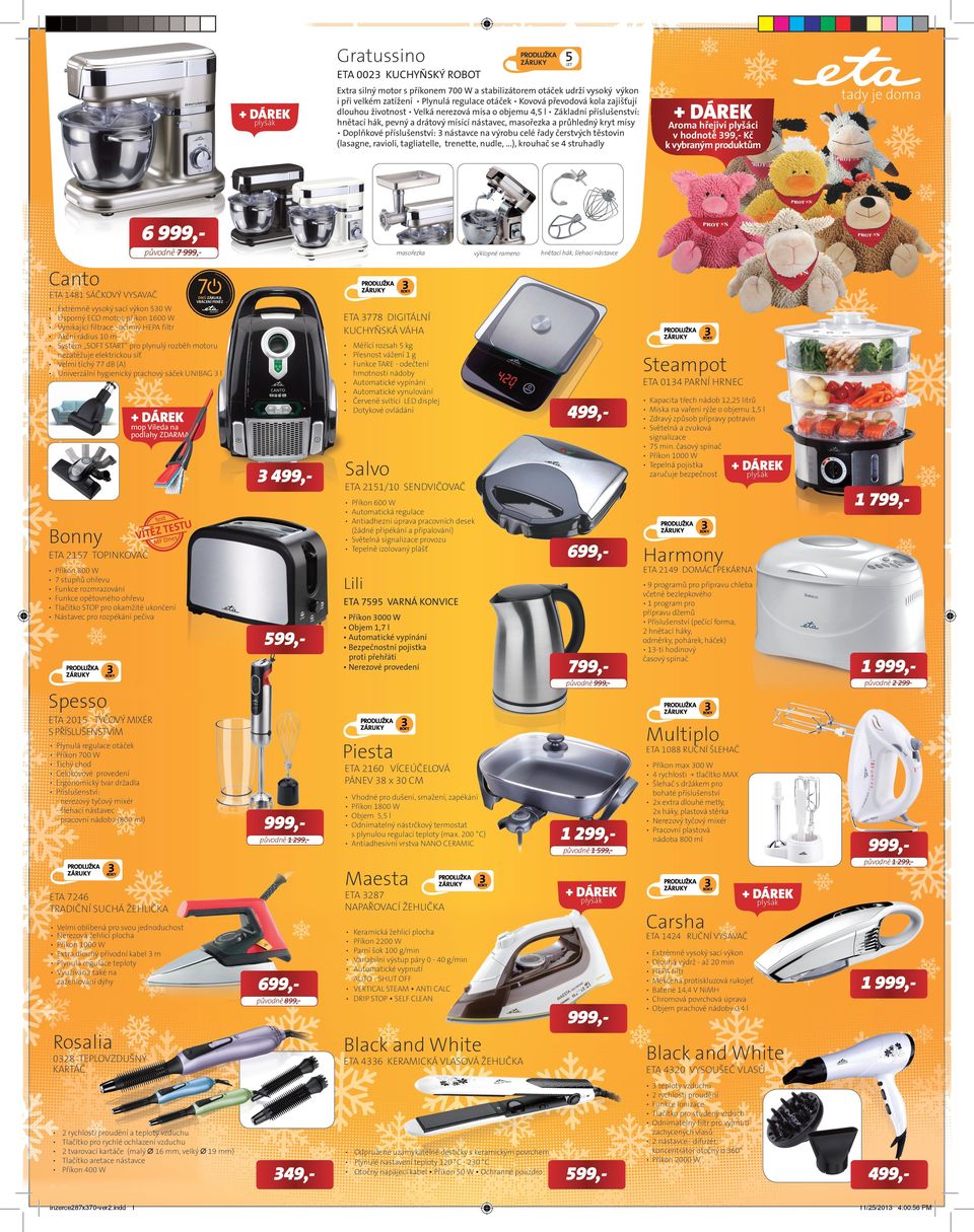 nástavce na výrobu celé řady čerstvých těstovin (lasagne, ravioli, tagliatelle, trenette, nudle,.