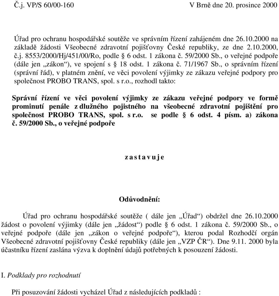 Č.j. VP/S 60/ V Brně dne 20. prosince PDF Stažení zdarma