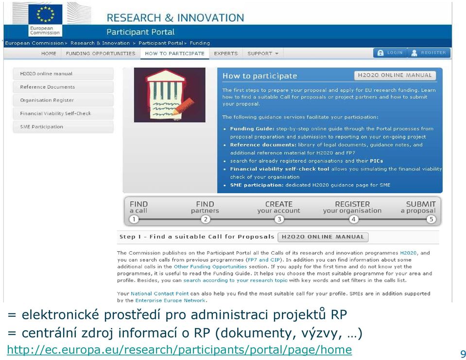 RP (dokumenty, výzvy, ) 9 http://ec.europa.