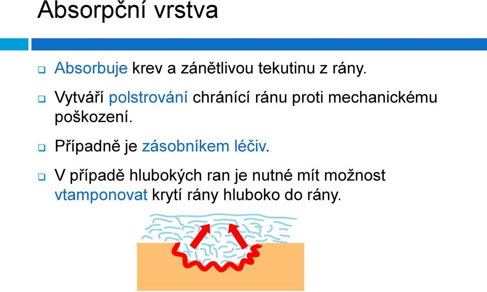 poškození. Případně je zásobníkem léčiv.