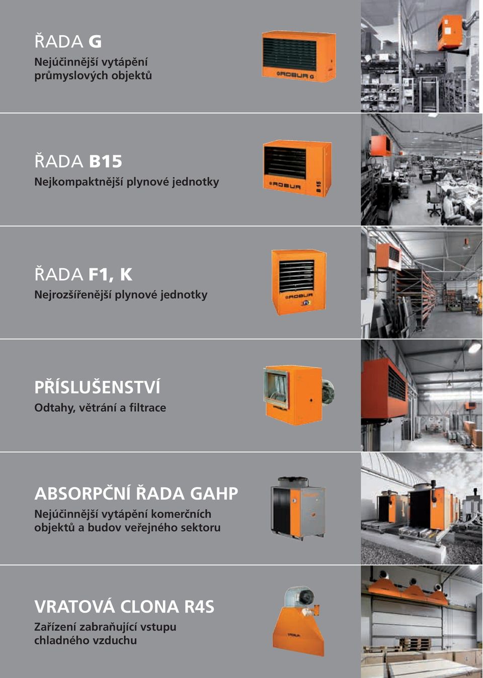 a filtrace ABSORPČNÍ ŘADA GAHP Nejúčinnější vytápění komerčních objektů a budov