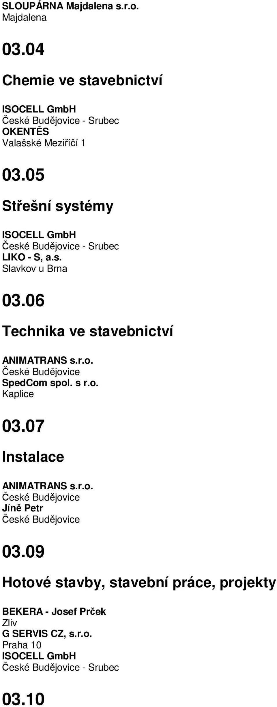 05 Střešní systémy ISOCELL GmbH - Srubec LIKO - S, a.s. Slavkov u Brna 03.
