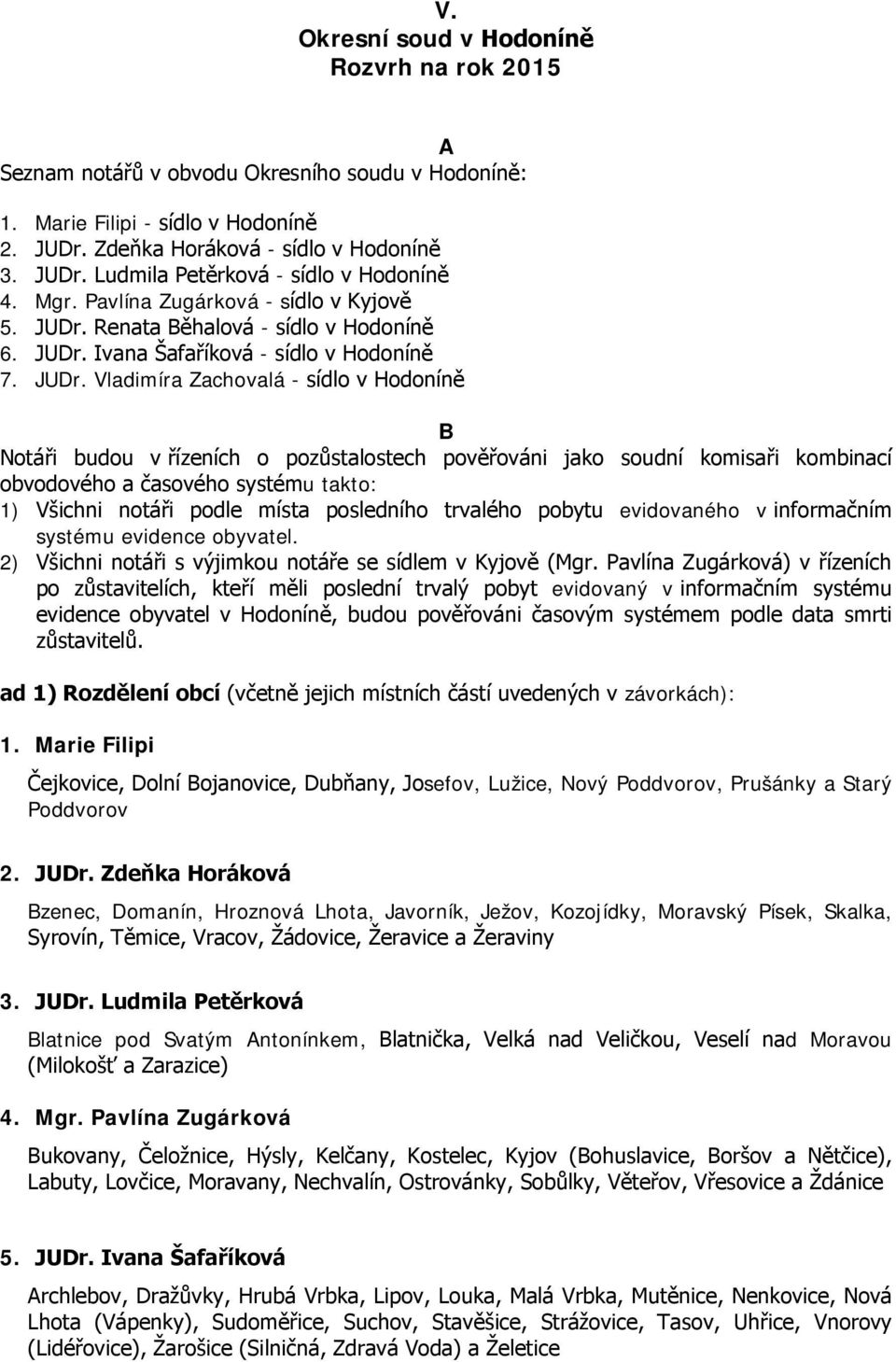 Renata Běhalová - sídlo v Hodoníně 6. JUDr.