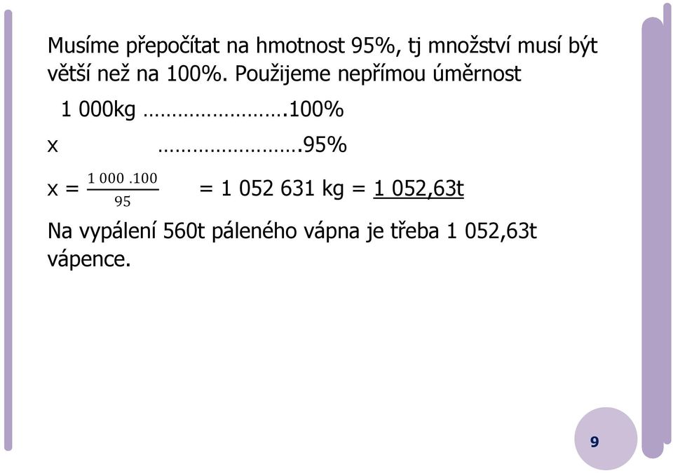 100% x.95% x = 1 000.