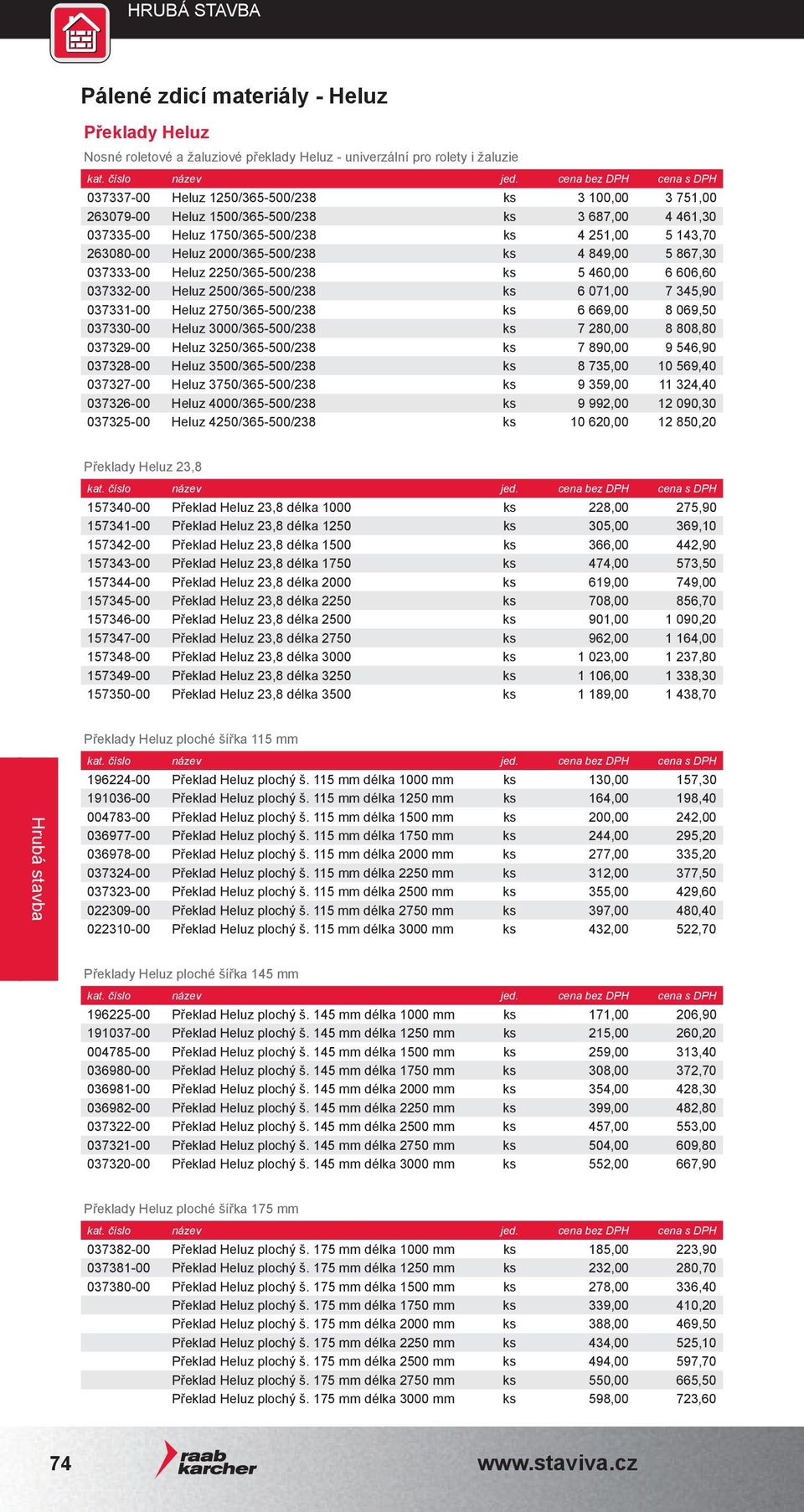 037332-00 Heluz 2500/365-500/238 ks 6 071,00 7 345,90 037331-00 Heluz 2750/365-500/238 ks 6 669,00 8 069,50 037330-00 Heluz 3000/365-500/238 ks 7 280,00 8 808,80 037329-00 Heluz 3250/365-500/238 ks 7