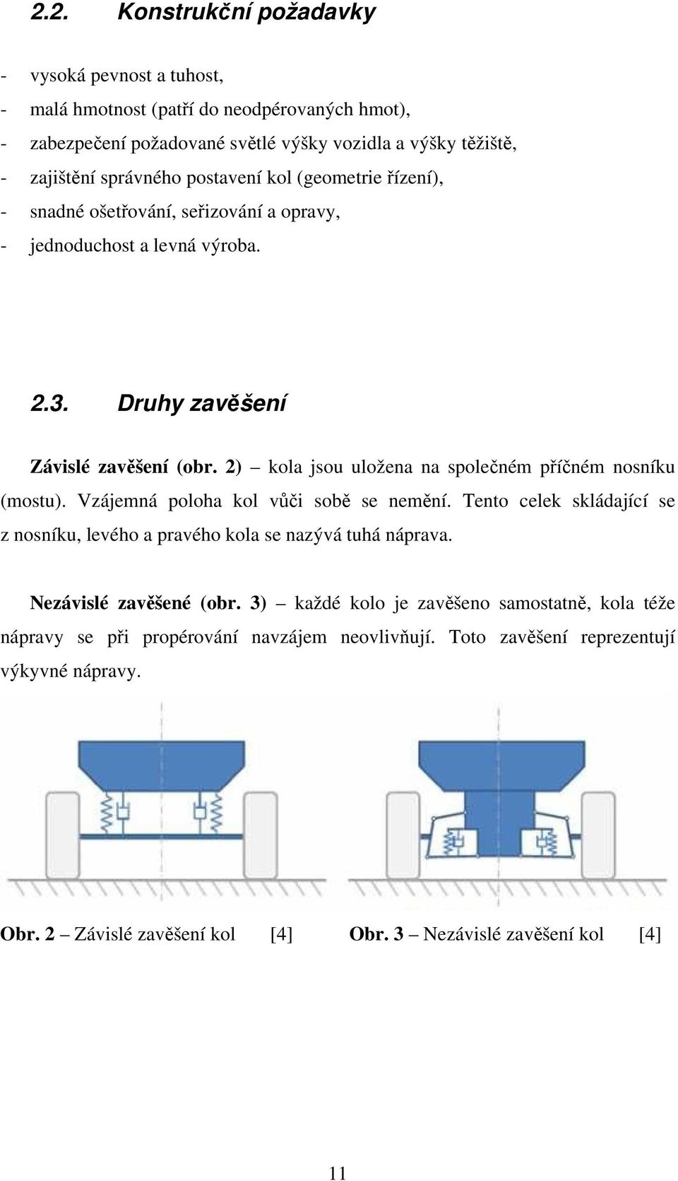 2) kola jsou uložena na společném příčném nosníku (mostu). Vzájemná poloha kol vůči sobě se nemění. Tento celek skládající se z nosníku, levého a pravého kola se nazývá tuhá náprava.