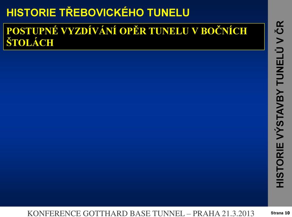 HISTORIE VÝSTAVBY TUNELŮ V ČR KONFERENCE