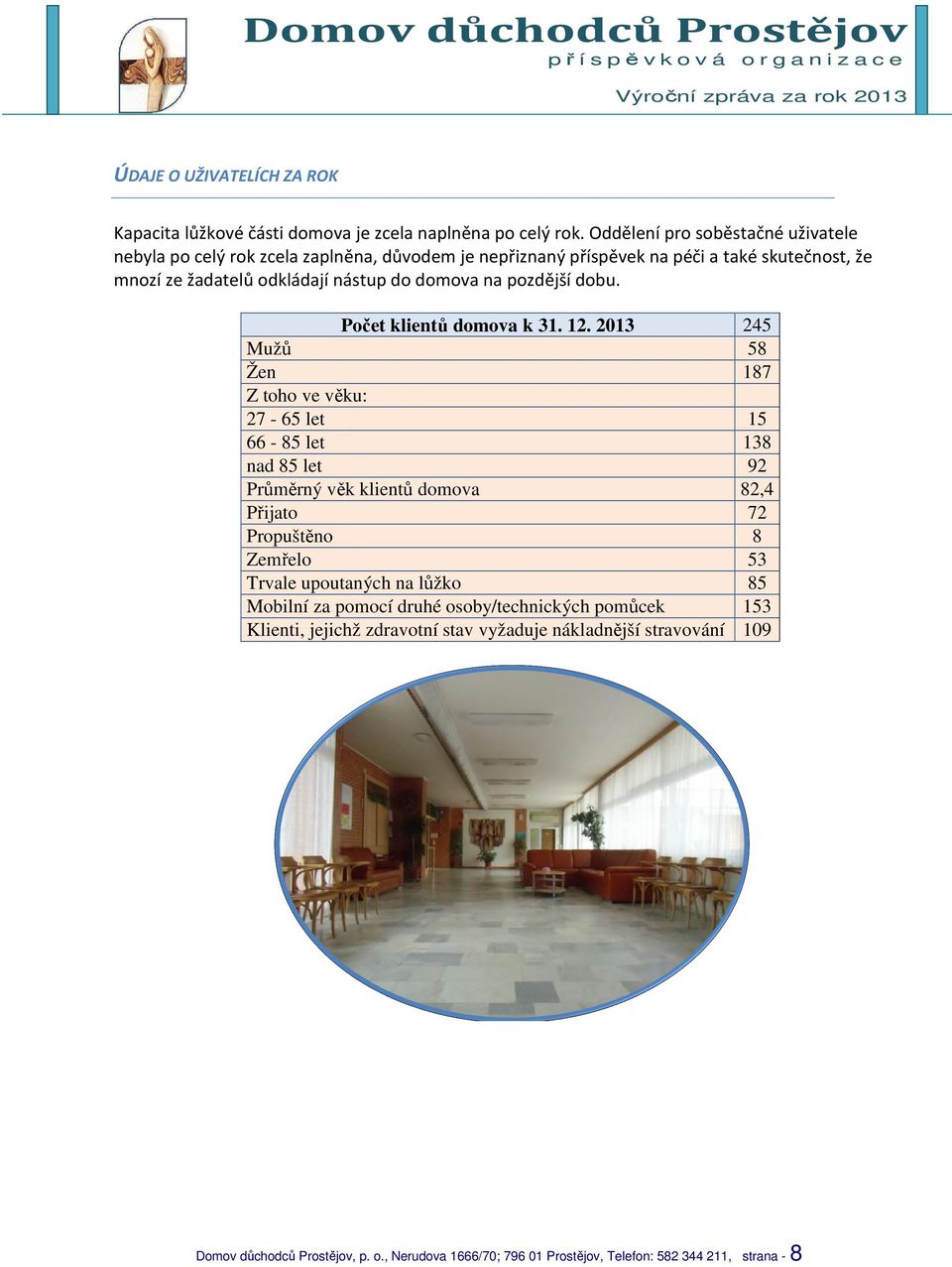 Poč klientů domova k 31. 12.