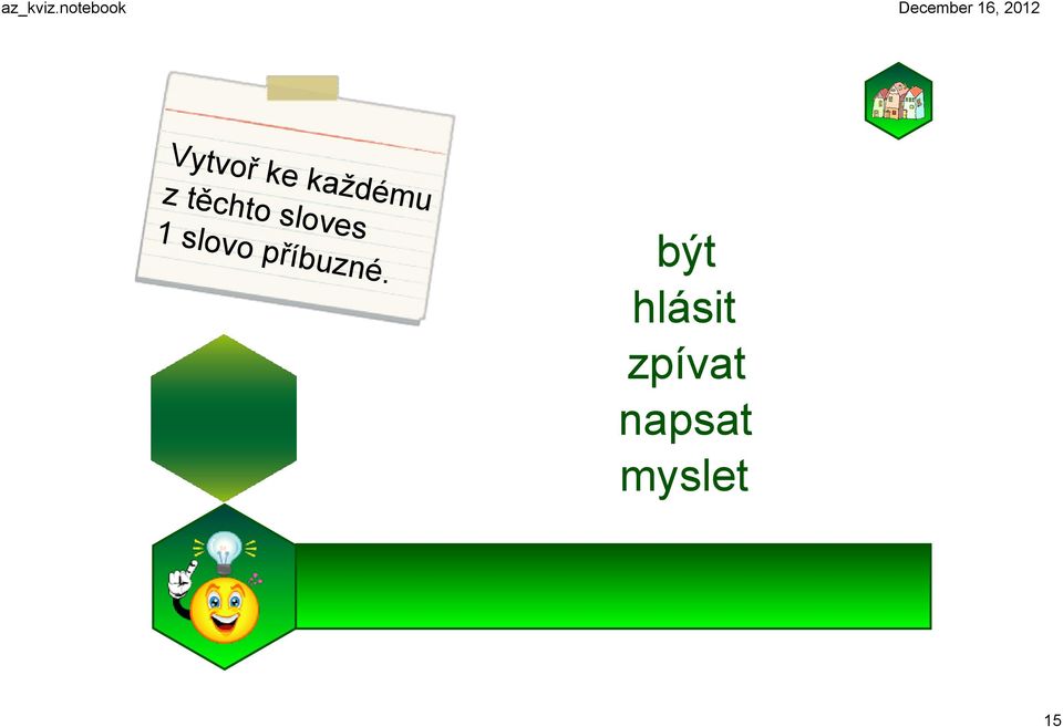 být hlásit zpívat napsat myslet