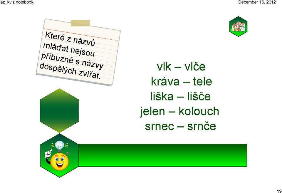 vlk vlče kráva tele liška lišče jelen