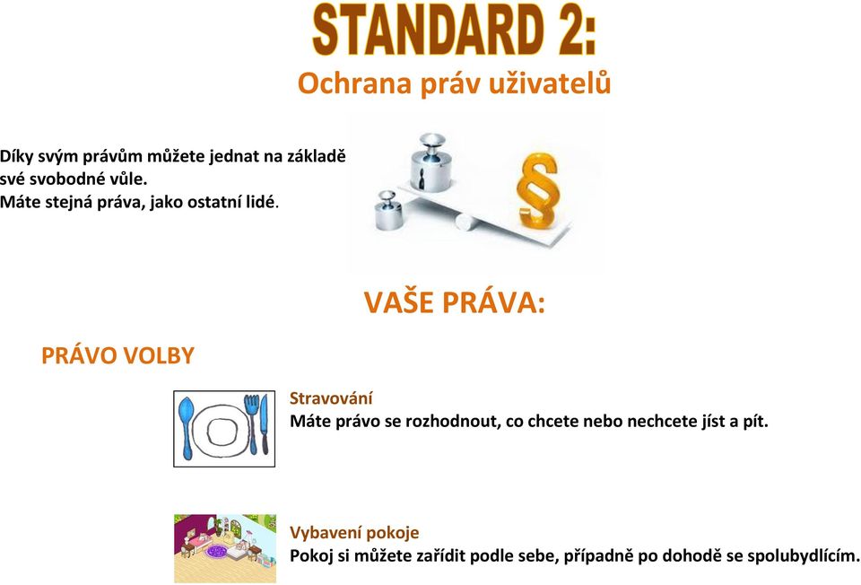 PRÁVO VOLBY VAŠE PRÁVA: Stravování Máte právo se rozhodnout, co chcete nebo