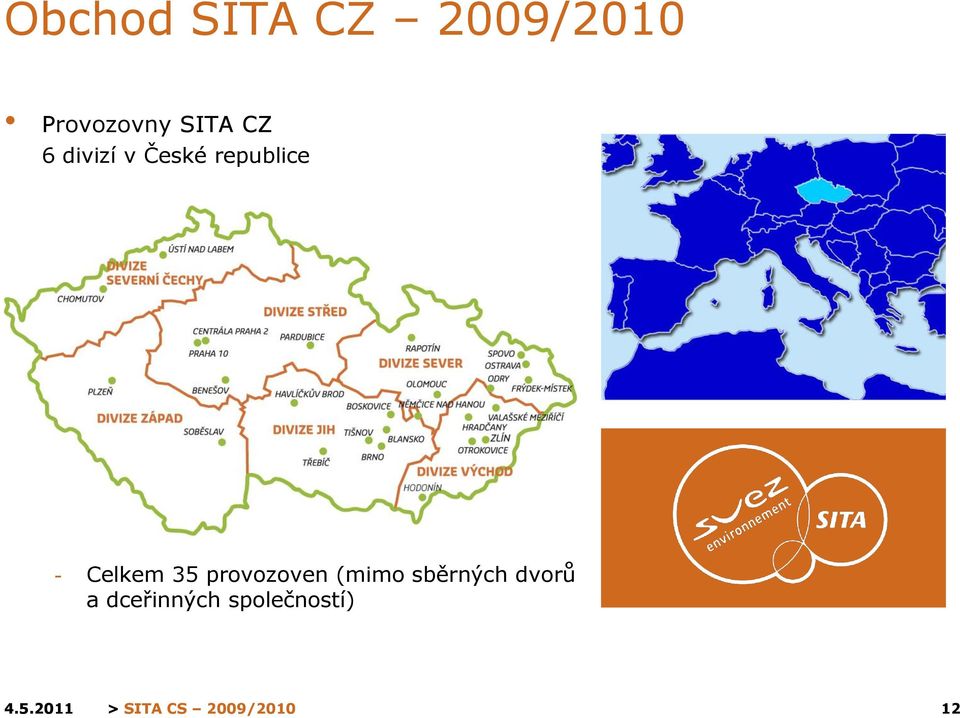 - Celkem 35 provozoven (mimo