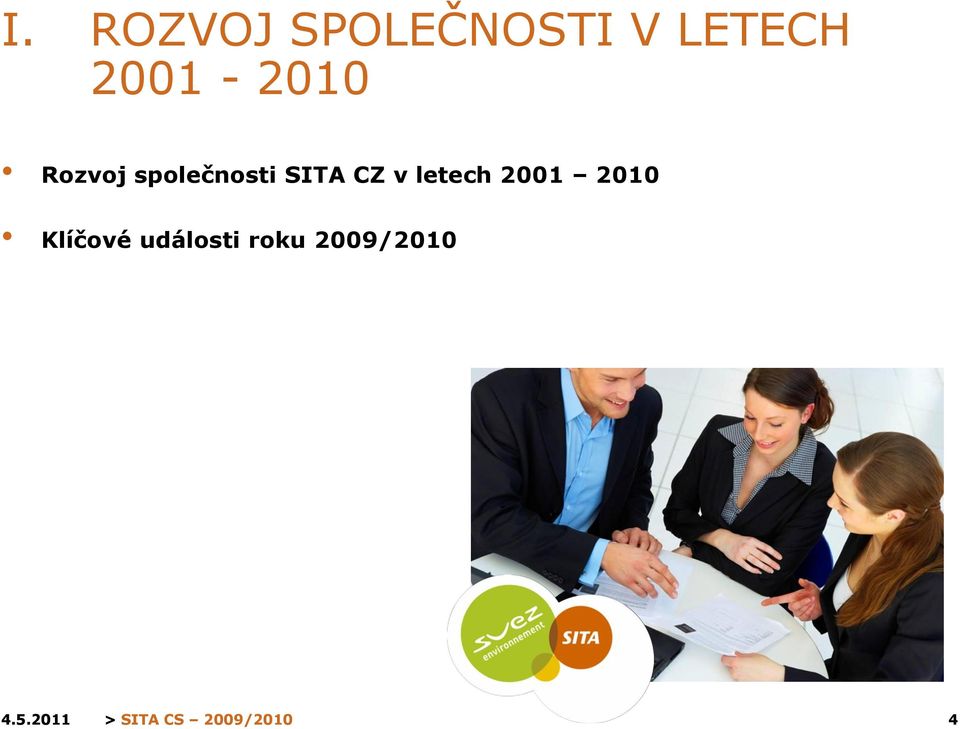 společnosti SITA CZ v letech