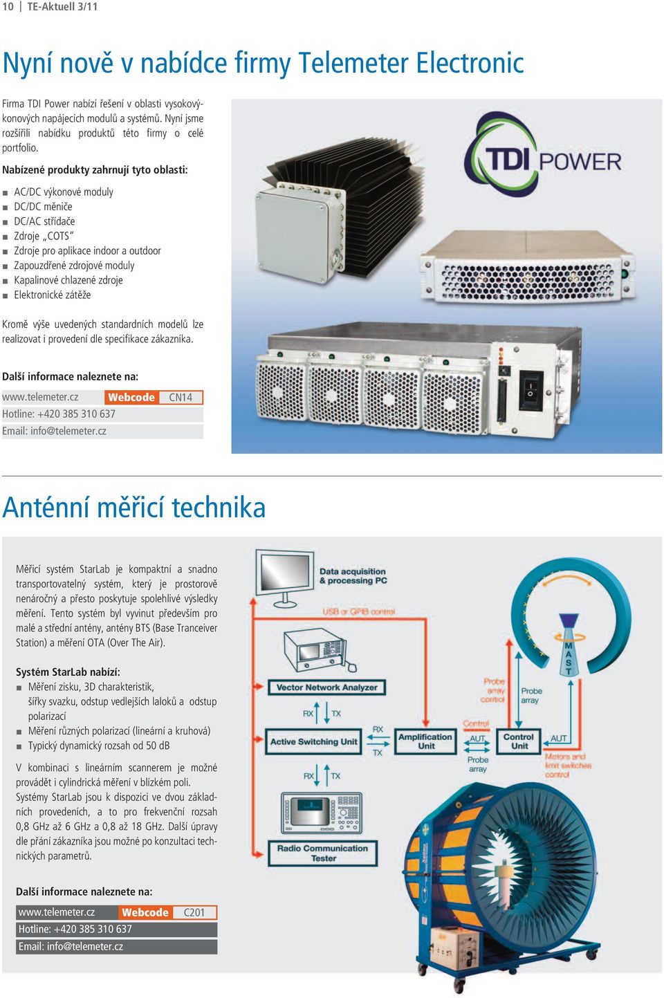 Nabízené produkty zahrnují tyto oblasti: AC/DC výkonové moduly DC/DC měniče DC/AC střídače Zdroje COTS Zdroje pro aplikace indoor a outdoor Zapouzdřené zdrojové moduly Kapalinové chlazené zdroje