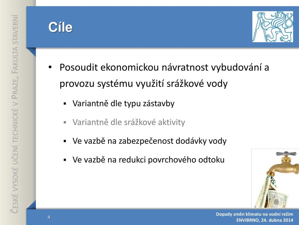 typu zástavby Variantně dle srážkové aktivity Ve vazbě