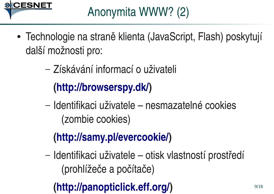 Získávání informací o uživateli (http://browserspy.