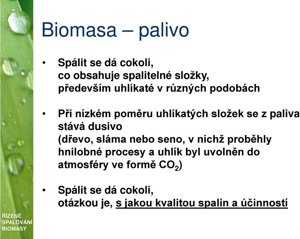 (dřevo, sláma nebo seno, v nichž proběhly hnilobné procesy a uhlík byl uvolněn do