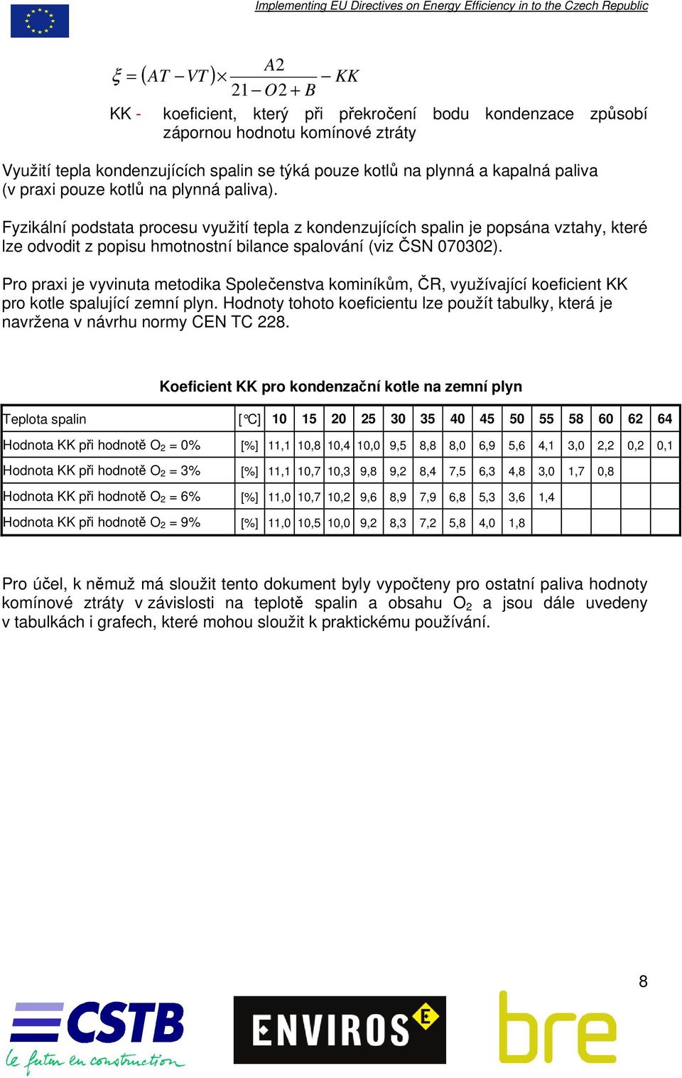 Fyzikální podstata procesu využití tepla z kondenzujících spalin je popsána vztahy, které lze odvodit z popisu hmotnostní bilance spalování (viz ČSN 070302).