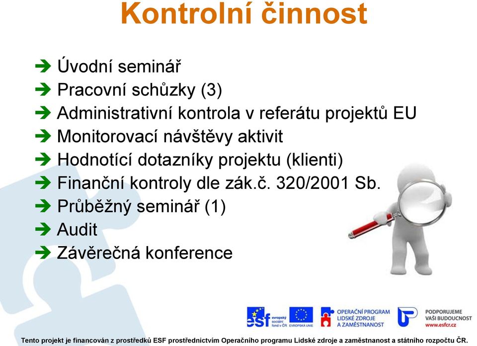 návštěvy aktivit Hodnotící dotazníky projektu (klienti) Finanční