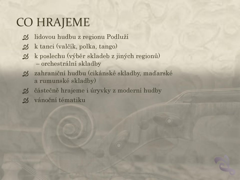 orchestrální skladby zahraniční hudbu (cikánské skladby, maďarské