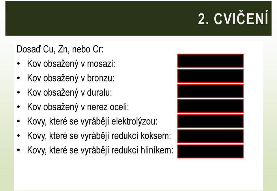 Kovy, které se vyrábějí elektrolýzou: Kovy, které se