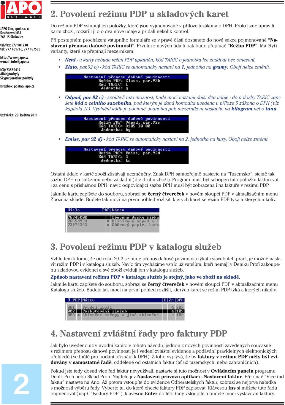 Přenos daňové povinnosti (PDP) v Deníku a Skladu Profi - PDF Stažení zdarma