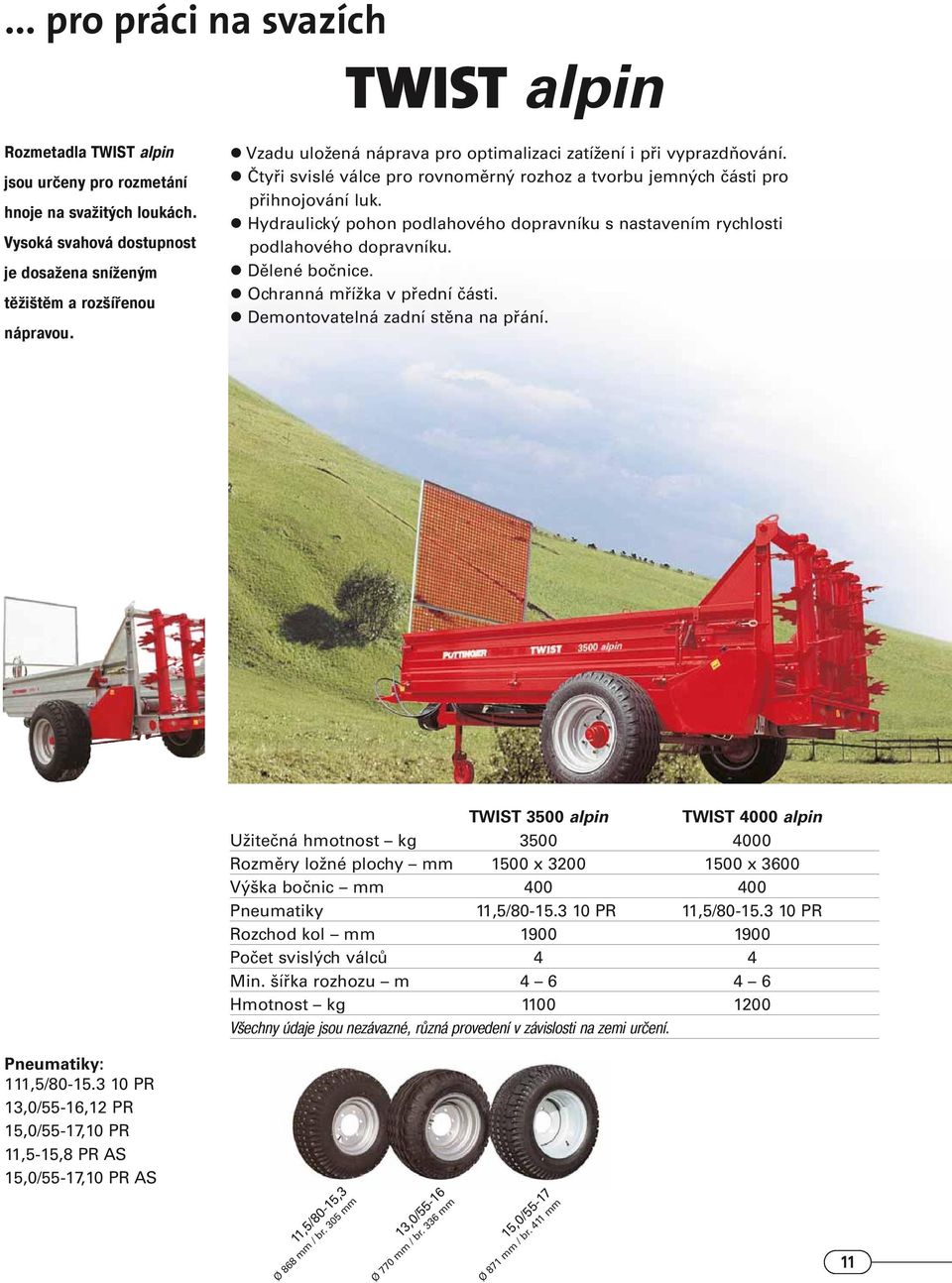 Hydraulický pohon podlahového dopravníku s nastavením rychlosti podlahového dopravníku. Dělené bočnice. Ochranná mřížka v přední části. Demontovatelná zadní stěna na přání.