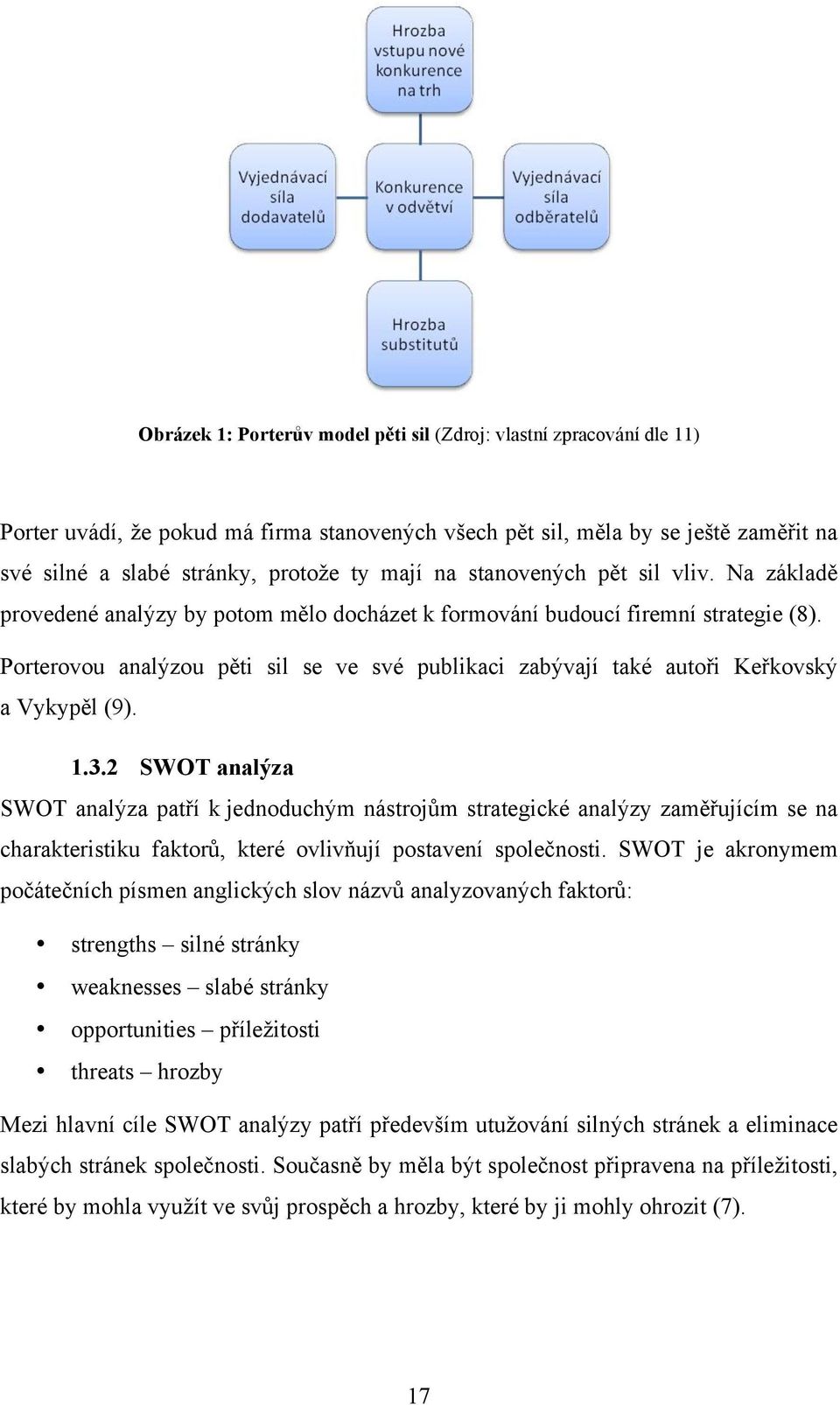 Porterovou analýzou pěti sil se ve své publikaci zabývají také autoři Keřkovský a Vykypěl (9). 1.3.