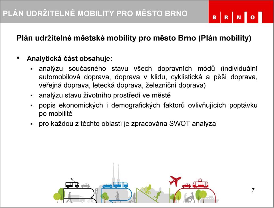 veřejná doprava, letecká doprava, železniční doprava) analýzu stavu životního prostředí ve městě popis