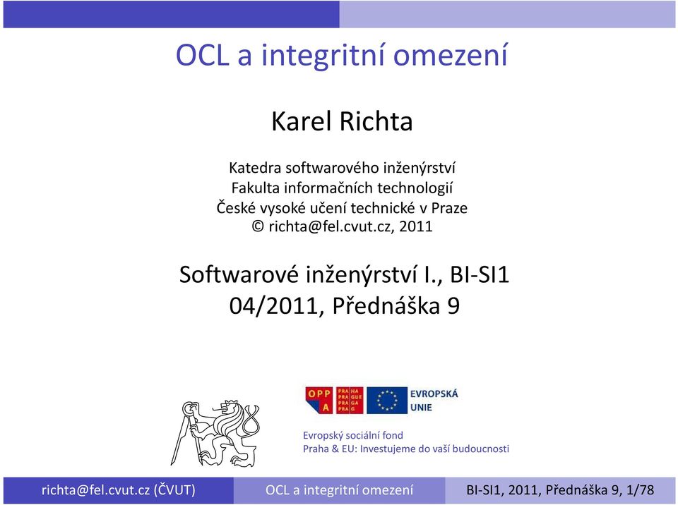 cz, 2011 Softwarové inženýrství I.