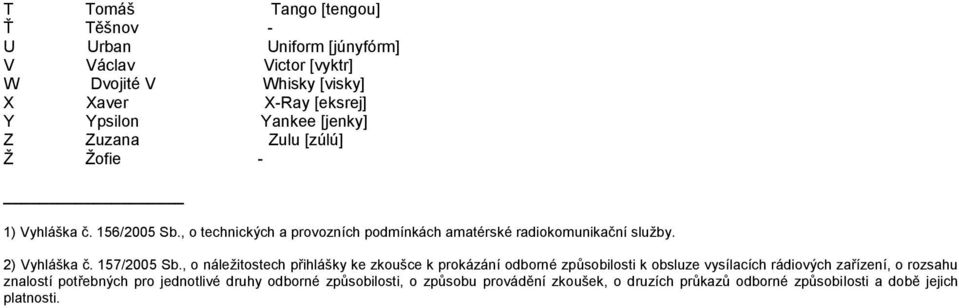 2) Vyhláška č. 157/2005 Sb.