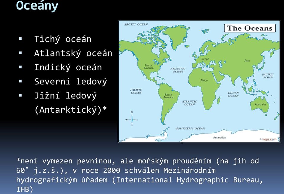 (International Hydrographic Bureau, IHB) Oceány Tichý oceán