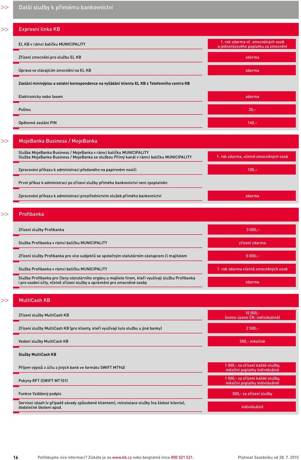 nebo faxem Poštou 35, Opětovné zaslání PIN 160, MojeBanka Business / MojeBanka Služba MojeBanka Business / MojeBanka v rámci balíčku MUNICIPALITY Služba MojeBanka Business / MojeBanka se službou