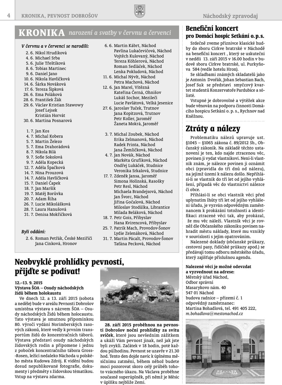 7. Jan Kos 4. 7. Michal Kobera 5. 7. Martin Železo 5. 7. Ema Drahorádová 8. 7. Nikola Bilá 9. 7. Sofie Sokolová 9. 7. Adéla Kopecká 12. 7. Adéla Špačková 14. 7. Nina Prouzová 14. 7. Adéla Havlíčková 15.