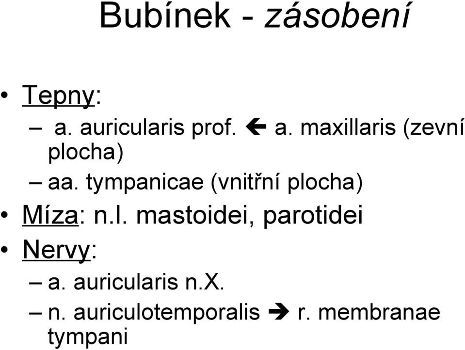 tympanicae (vnitřní plo