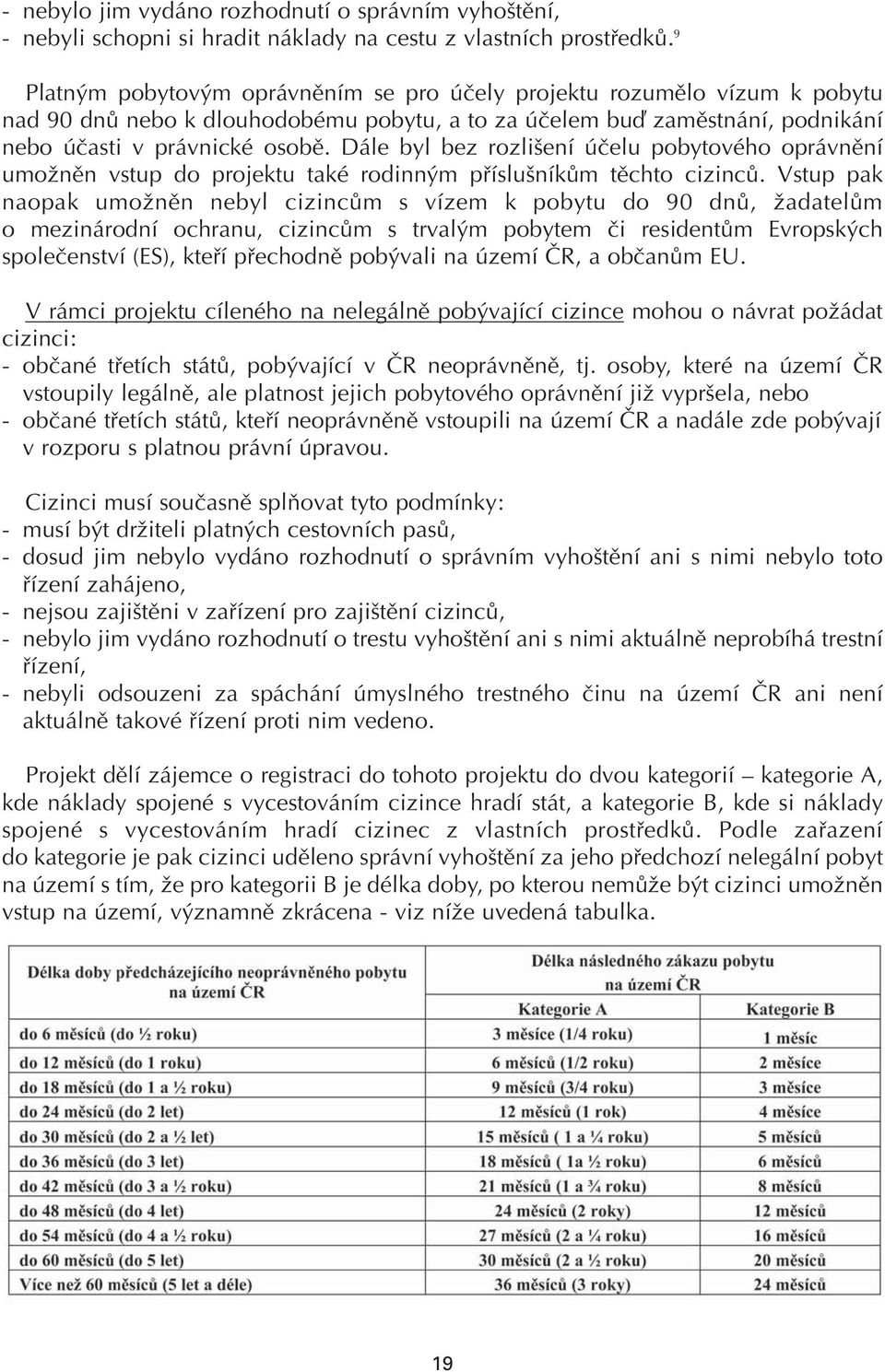 Dále byl bez rozlišení účelu pobytového oprávnění umožněn vstup do projektu také rodinným příslušníkům těchto cizinců.