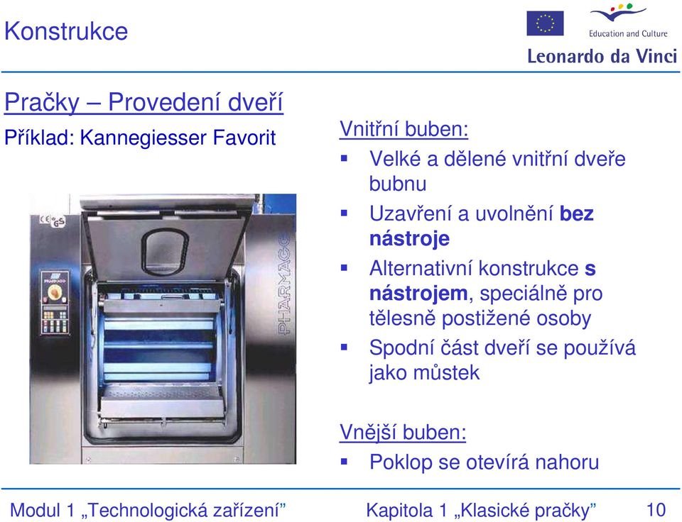 nástrojem, speciálně pro tělesně postižené osoby Spodní část dveří se používá jako