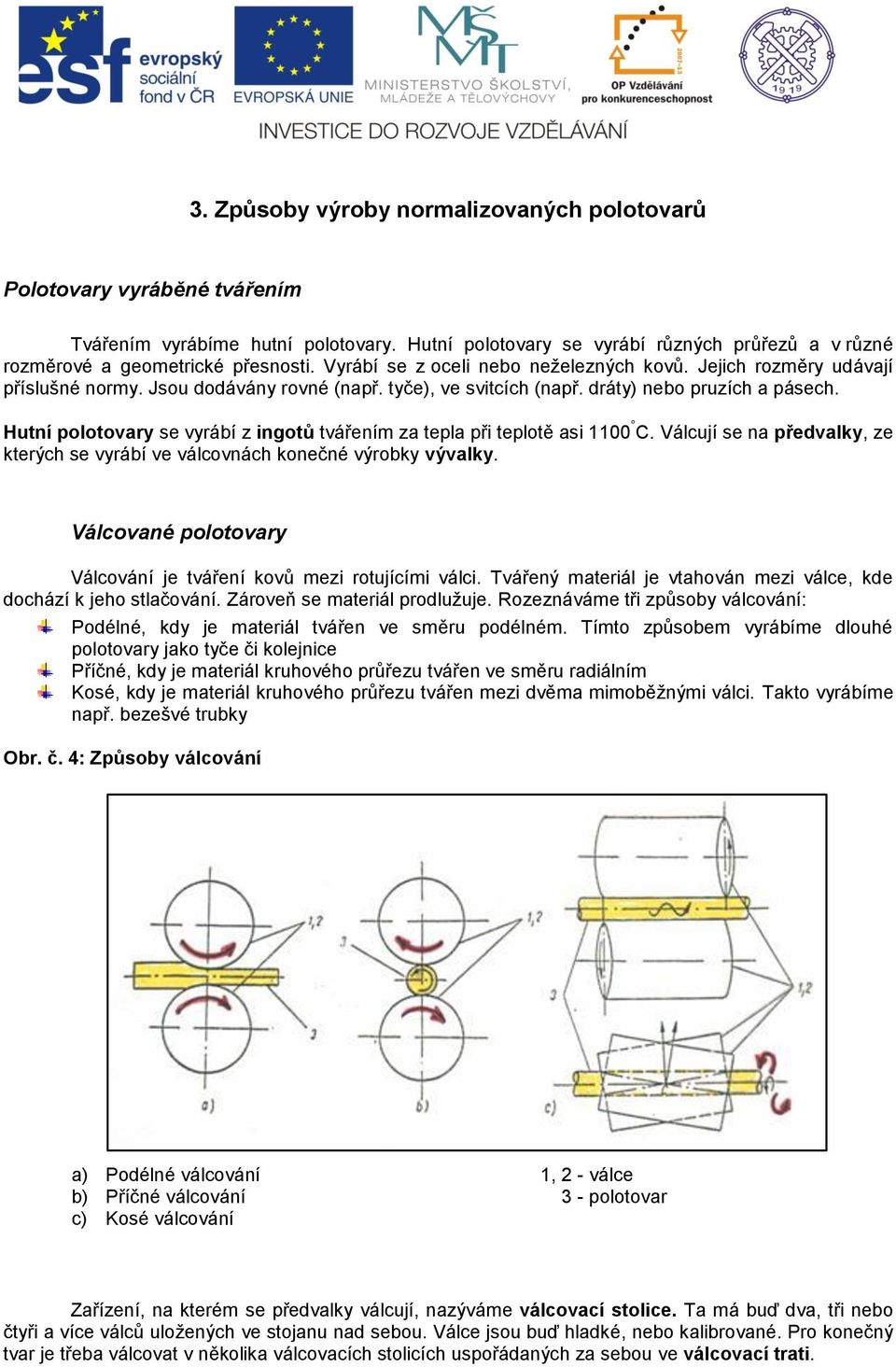 3. Způsoby výroby normalizovaných polotovarů - PDF Stažení zdarma