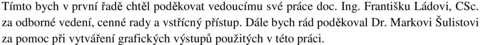 za odborné vedení, cenné rady a vstřícný přístup.