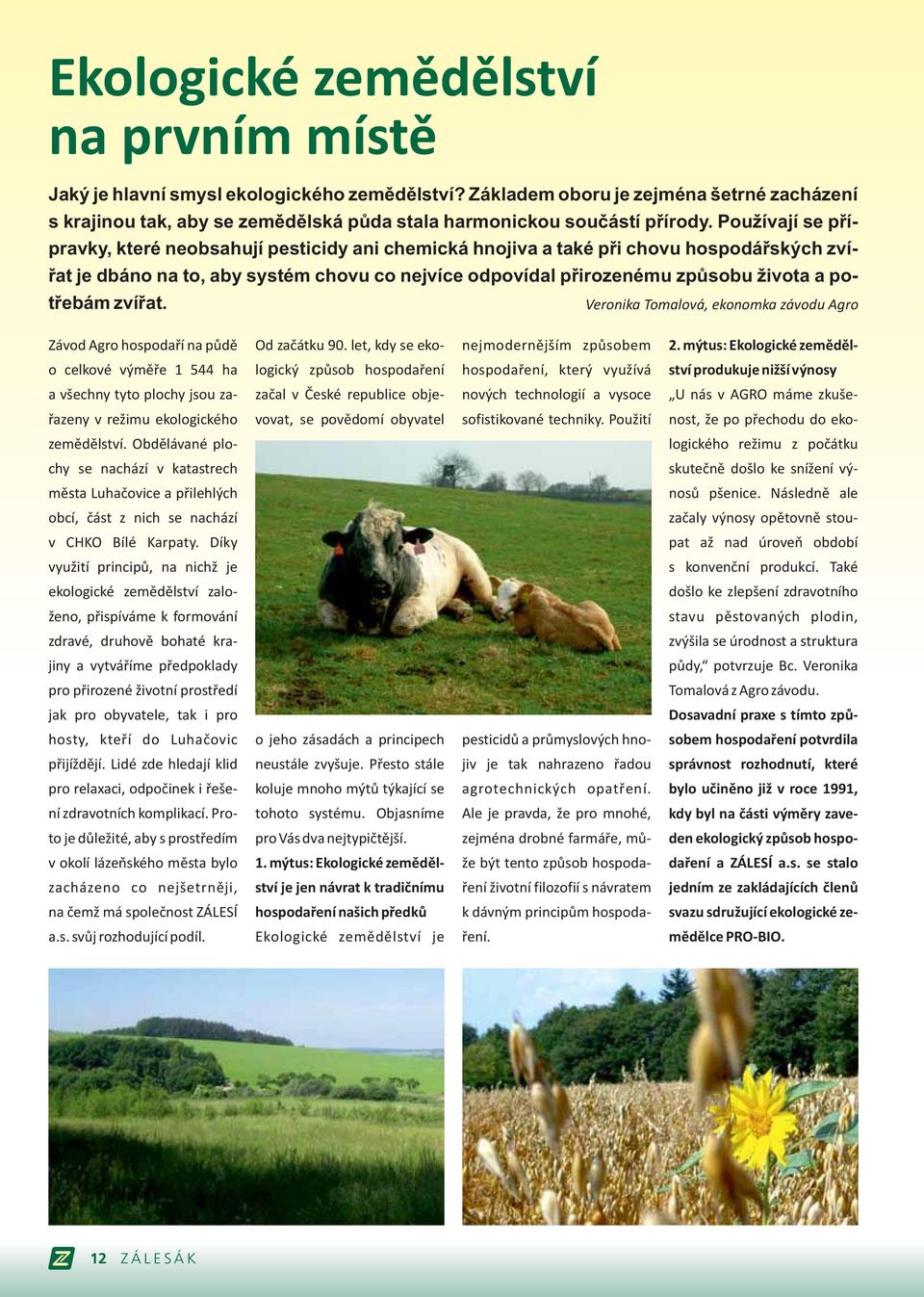 Používají se přípravky, které neobsahují pesticidy ani chemická hnojiva a také při chovu hospodářských zvířat je dbáno na to, aby systém chovu co nejvíce odpovídal přirozenému způsobu života a