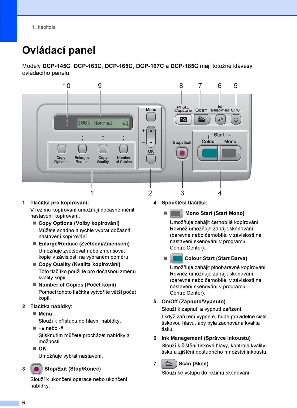 Copy Options (Volby kopírování) Můžete snadno a rychle vybrat dočasná nastavení kopírování. Enlarge/Reduce (Zvětšení/Zmenšení) Umožňuje zvětšovat nebo zmenšovat kopie v závislosti na vybraném poměru.