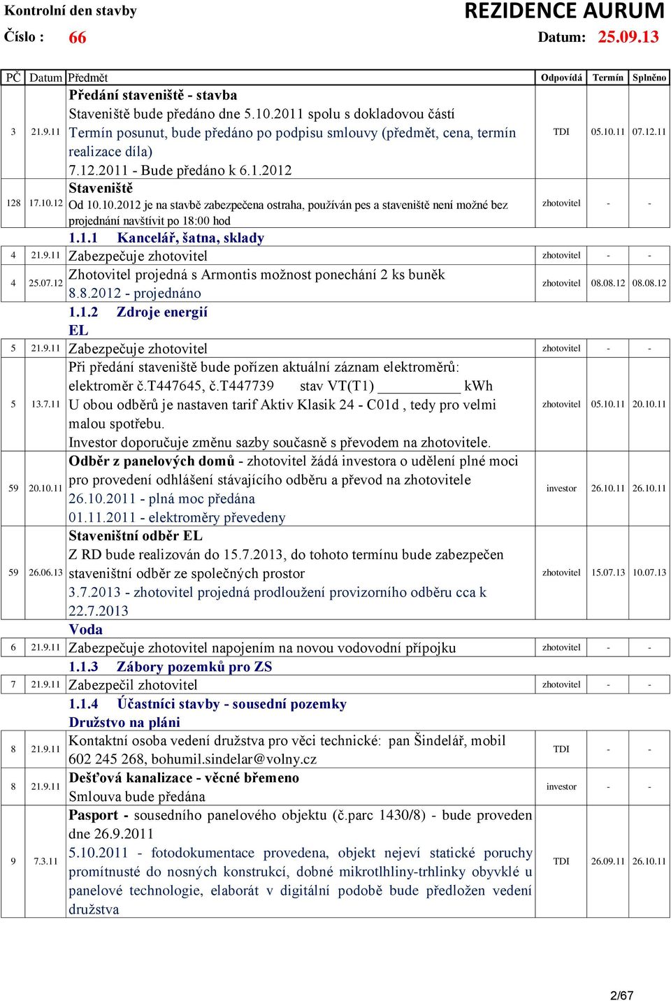 10.11 07.12.11 4 21.9.11 Zabezpečuje zhotovitel 4 25.07.12 Zhotovitel projedná s Armontis možnost ponechání 2 ks buněk 8.8.2012 - projednáno 1.1.2 Zdroje energií EL zhotovitel 08.08.12 08.08.12 5 21.