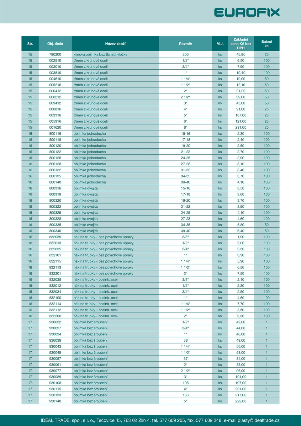 kruhové oceli 3 45,00 50 15 000816 třmen z kruhové oceli 4 91,00 25 15 003316 třmen z kruhové oceli 5 107,00 25 15 005916 třmen z kruhové oceli 6 121,00 25 15 001620 třmen z kruhové oceli 8 291,00 25