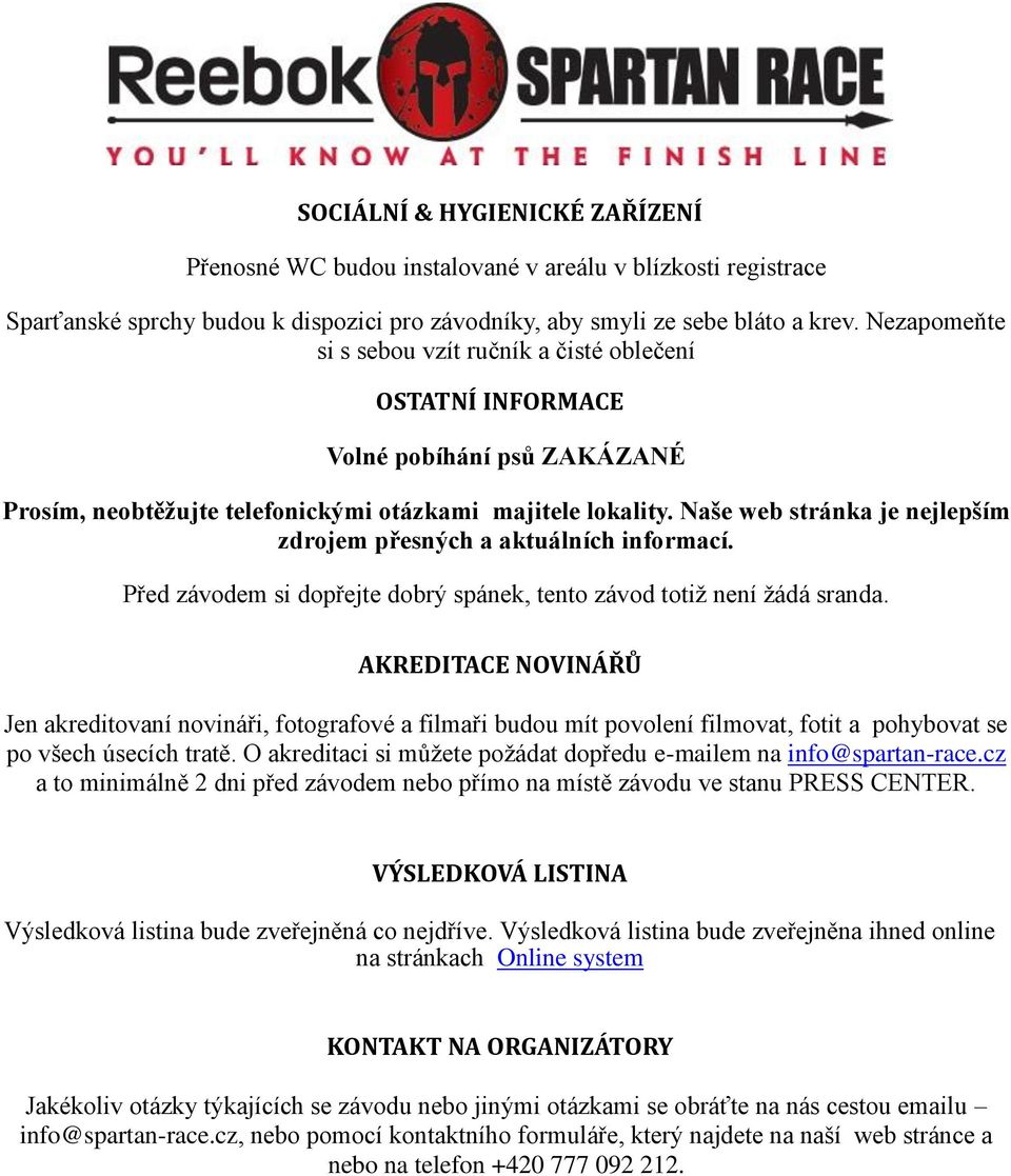 Spartan Sprint Liberec VESEC, Česká republika - PDF Stažení zdarma