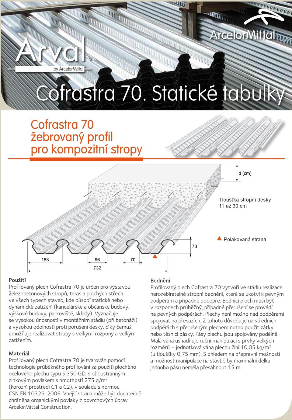 teras a plochých střech ve všech typech staveb, kde působí statické nebo dynamické zatížení (kancelářské a občanské budovy, výškové budovy, parkoviště, sklady).