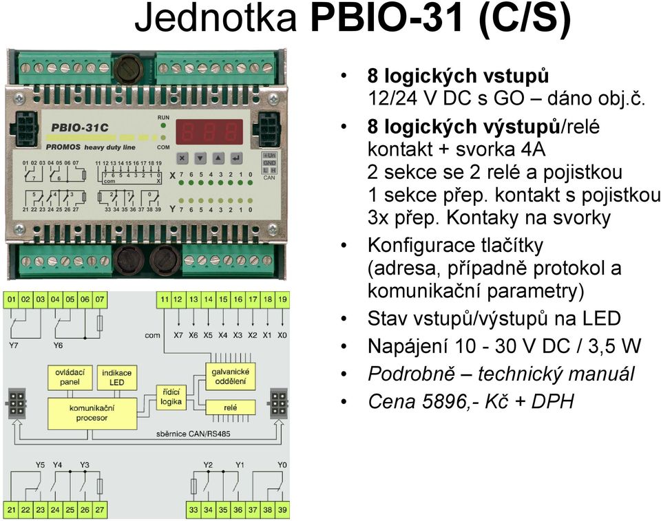 kontakt s pojistkou 3x přep.