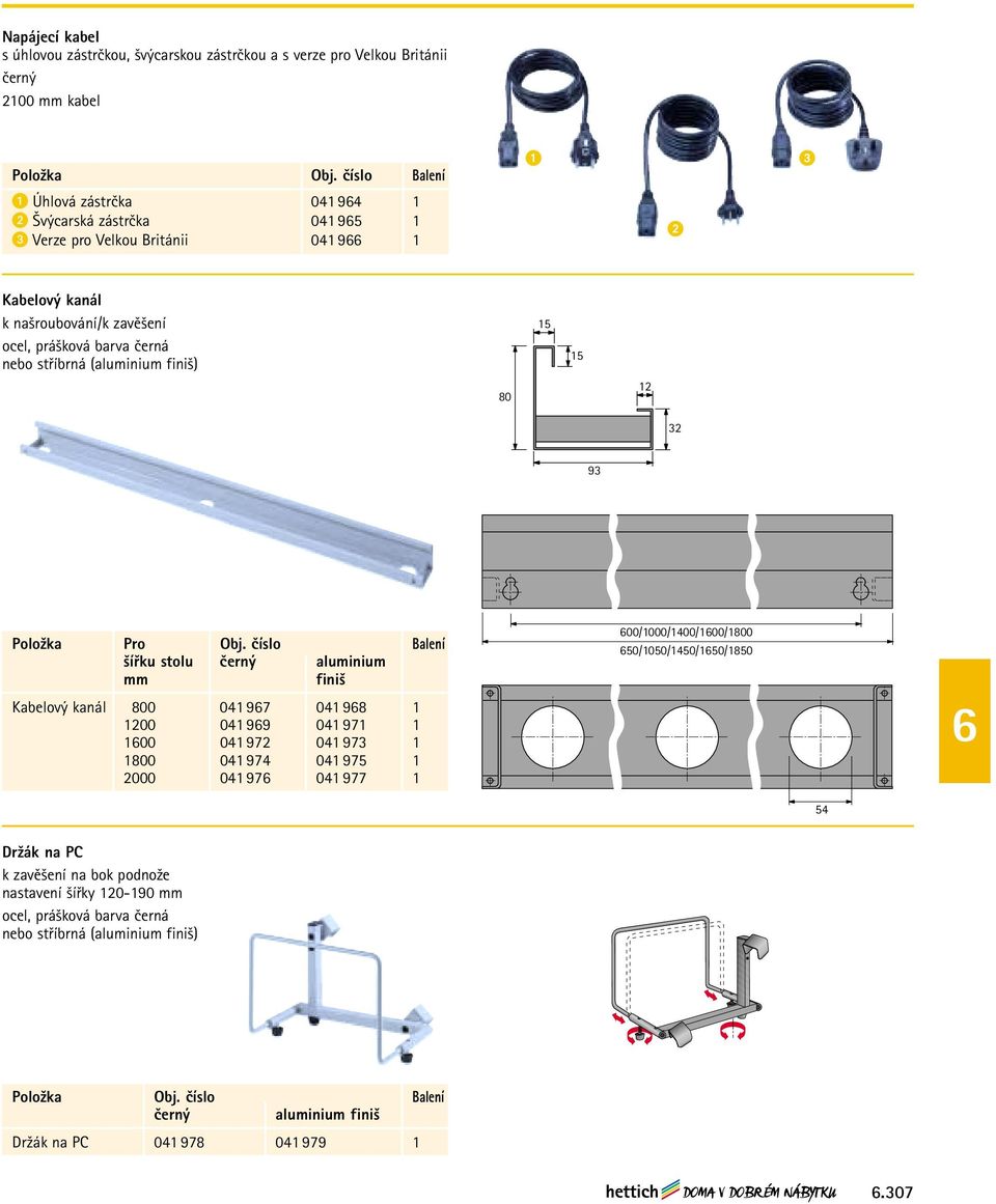 číslo Balení šířku stolu černý aluminium mm finiš Kabelový kanál 800 041 97 041 98 1 1200 041 99 041 971 1 100 041 972 041 973 1 1800 041 974 041 975 1 2000 041 97 041 977 1