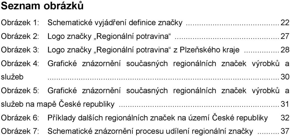 .. 28 Obrázek 4: Grafické znázornění současných regionálních značek výrobků a služeb.