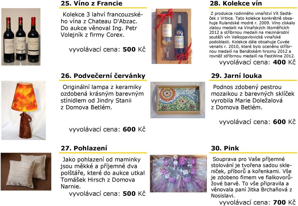Tato kolekce konkrétně obsahuje Rulandské modré r. 2009. Víno získalo zlatou medaili na Vinařských litoměřicích 2012 a stříbrnou medaili na mezinárodní soutěži vín Velkopavlovické vinařské podoblasti.