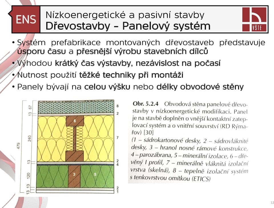 dílců Výhodou krátký čas výstavby, nezávislost na počasí Nutnost